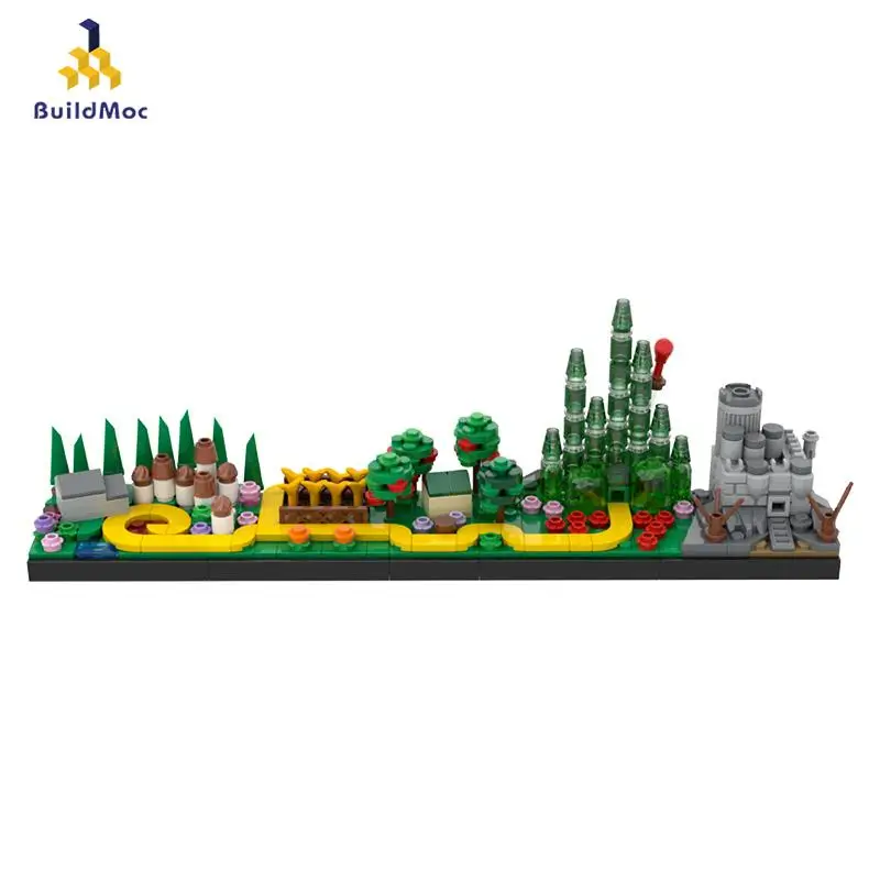 BuildMoc Achitecture Skyline замок волшебник Oz строительные блоки кирпичи город улица вид дом