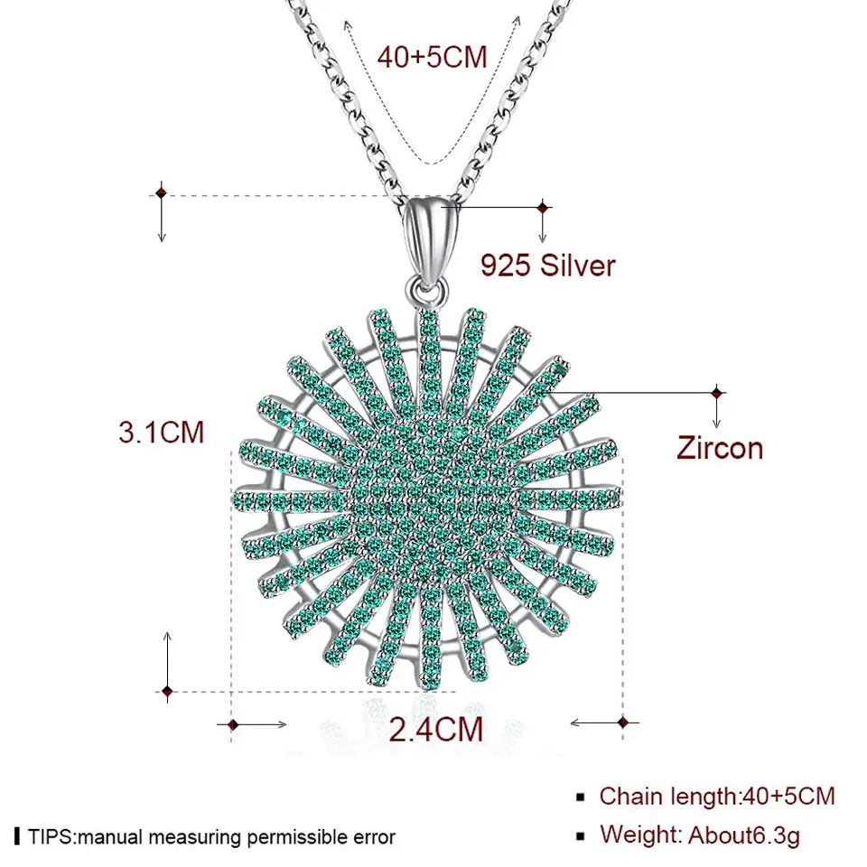 Женское колье из серебра 925 пробы с цирконом|Ожерелья| |