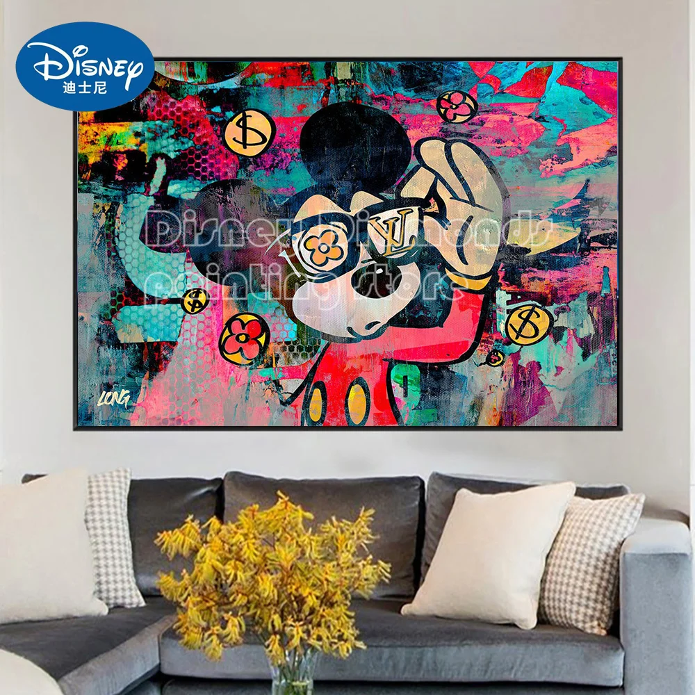 

Disney Graffiti Art Canvas Mickey Mouse Canvas Mickey Digital Oil Canvas Street Art Printed Canvas Gift Frameless