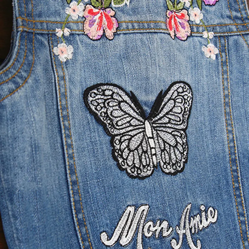 Новый джинсовый жилет для девочек весенне Осенняя детская одежда без рукавов