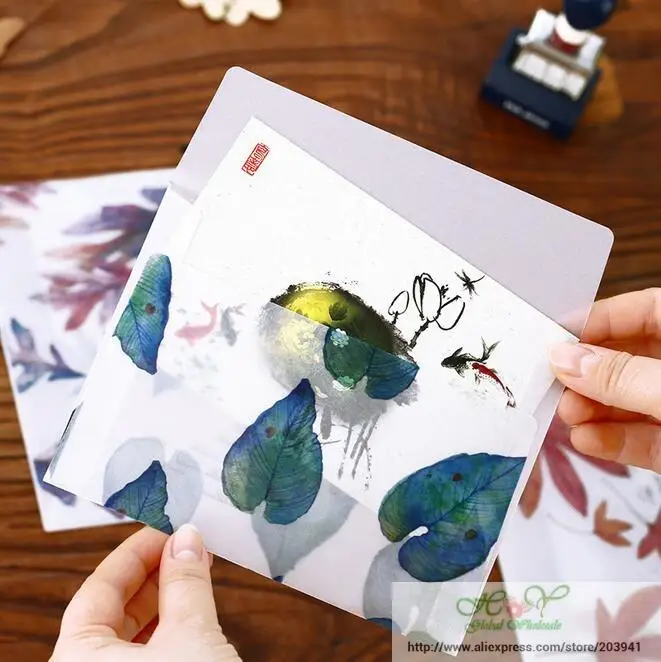 8 шт./лот милые винтажные листья серия серная кислота прозрачный бумажный конверт