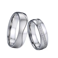 marriage alliances cz eternity couple wedding rings set for men and women silver color stainless steel jewelry no rustfade