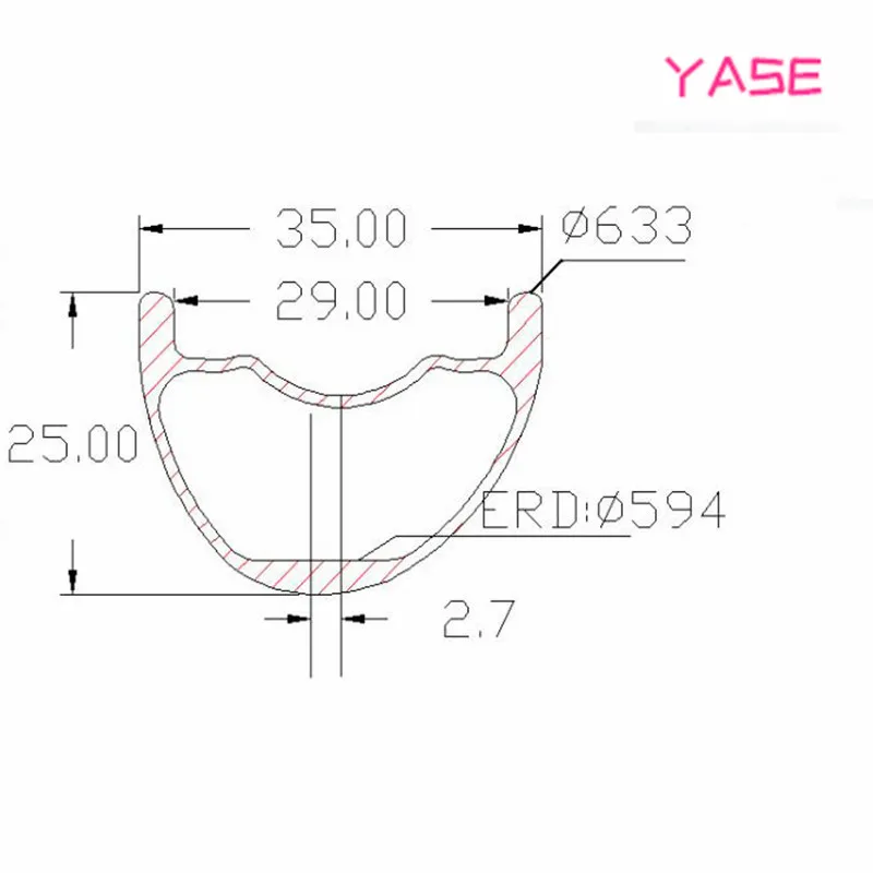 YASE 29er карбоновый mtb дисковый обод 35x25 мм асимметричное бескамерное Велосипедное