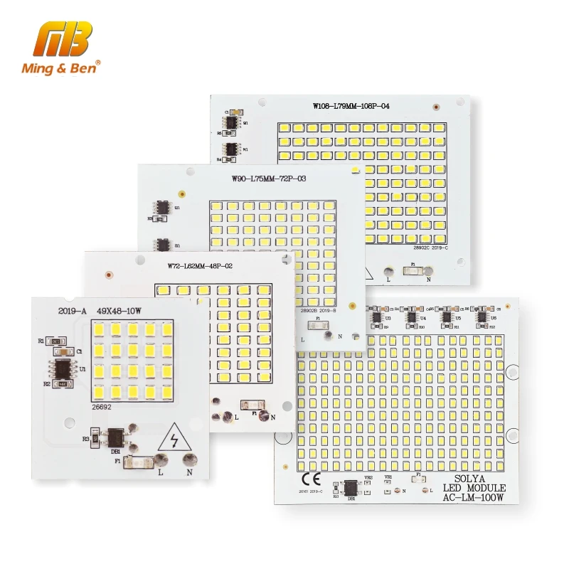 Светодиодный чип SMD2835 с бусинами, умный IC 220 В вход 10 Вт 20 Вт 30 Вт 50 Вт 100 Вт, сделай сам, для наружного прожектора, прожектор, холодный белый, теплый белый