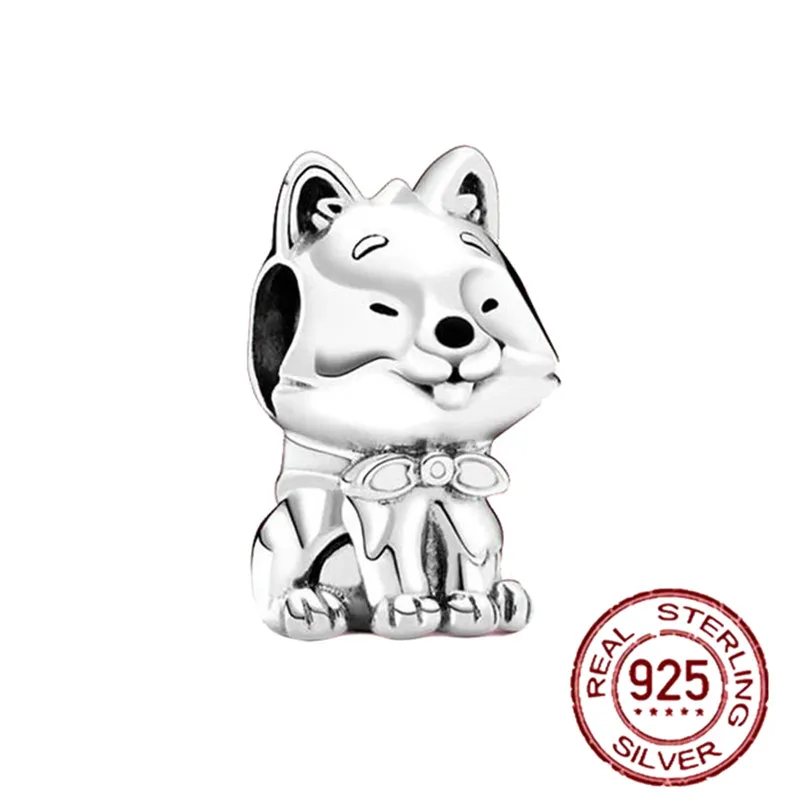 

Trendy 925 Sterling Silver Color Cartoon Animals Dog Lion Cat Eagle Cat Beads Fit Pandora Charm Bracelet DIY Jewelry For Women