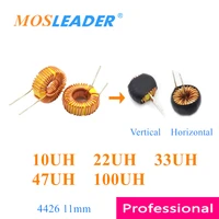 mosleader 100pcs 4426 10uh 22uh 33uh 47uh 100uh 11mm vertical horizontal yellow and white inductors with housing ring inductors
