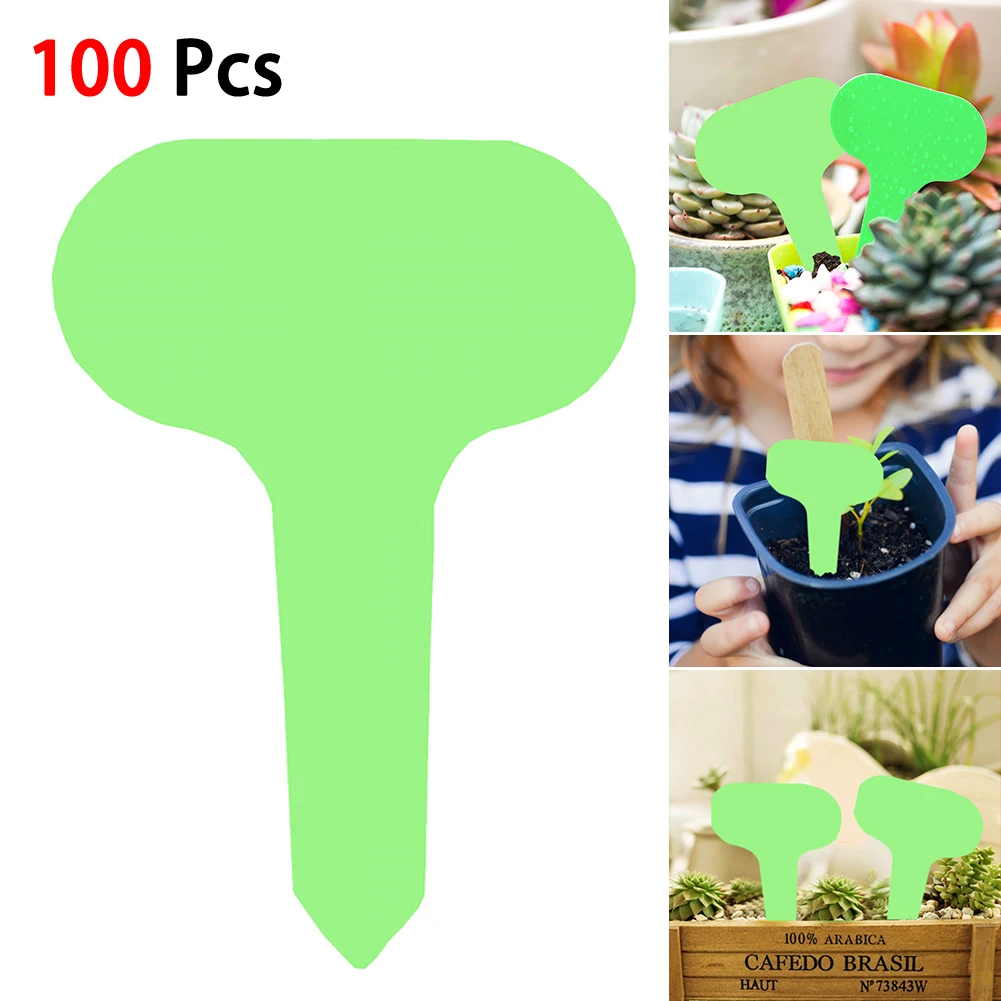 

100pcs Gardening Label Waterproof T-shaped Ground Inserting Label PVC Plastic Label Plant Sign