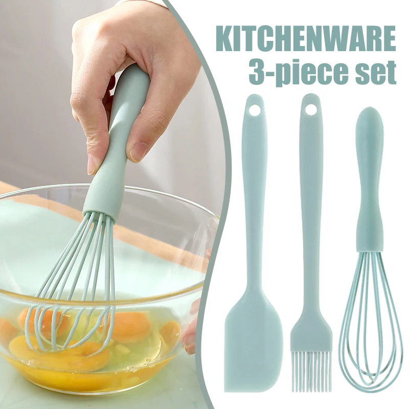 

Silicone Spatula Set 3pcs Heat-resistant Cooking Baking Tool Non-stick One Piece Seamless Design Kitchen Utensils