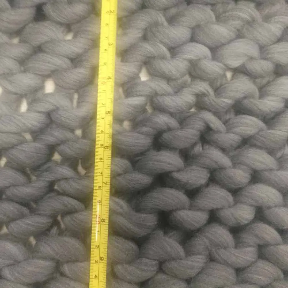 Полиэфирное вязаное одеяло s пряжа ручная вязка теплое крупное дешевое толстое