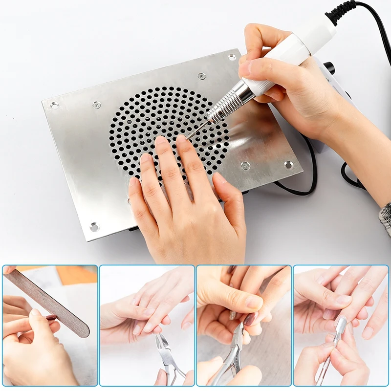 

Desk Nail Dust Collector Nails Machine Tools Equipment Nail Pedicure Art Vacuum Cleaner with Collecting Bag