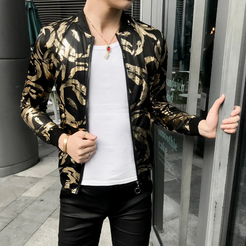 Куртка бомбер мужская приталенная с длинным рукавом уличная одежда повседневная