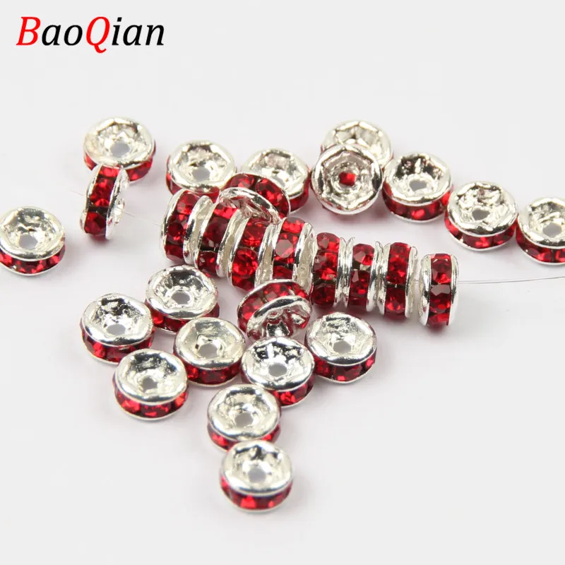 Разноцветные металлические бусины-стразы 50 шт. 4 мм для самостоятельного