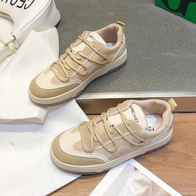 

Женские нескользящие кроссовки, на шнуровке, плоская подошва, теннисная обувь