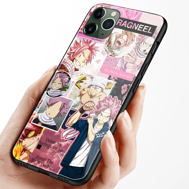 dragneel natsufairy tail cover for iphone se 6s 7 8 x xr xs 11 pro max samsung s note 10 20 plus glass phone case shell free global shipping