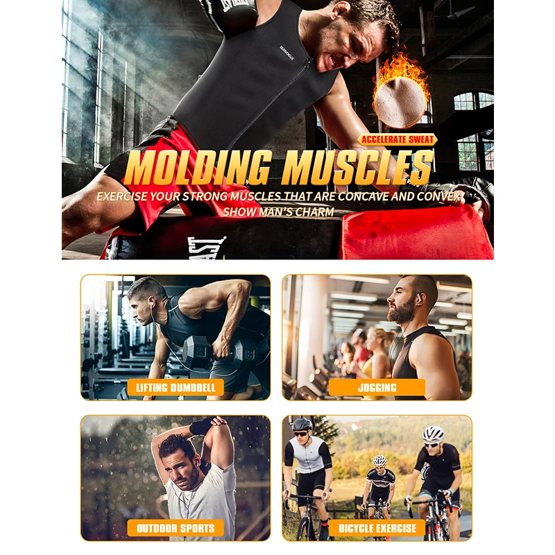 Burvogue неопреновый формирователь тела жилет для похудения мужчин Талии Тренажер