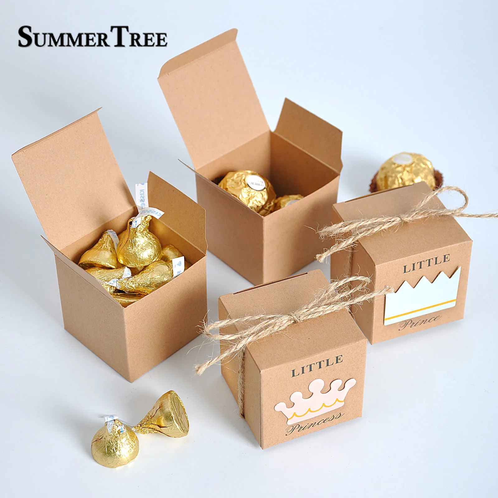 10 шт. коробка конфет Маленький принц маленькая принцесса Корона коробки из крафт