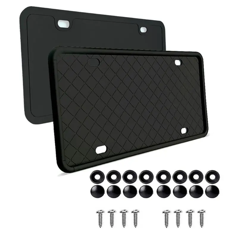 

2Pcs Silicone License Plate Frame with Drainage Holes Rust-Proof Weather-Proof