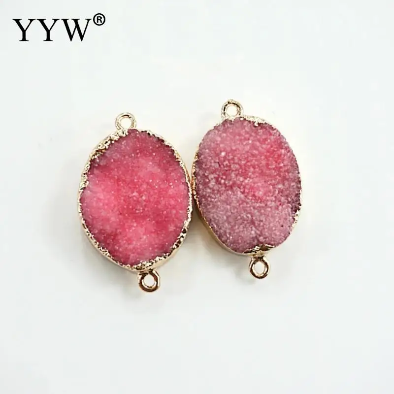 

Fashion 30x25mm Ice Quartz Agated Connetor Natural Stone Jewelry Findings for DIY Bracelet Necklace Jewelry Making Accessory