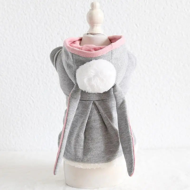 Kawaii зимняя одежда для собак четыре фута одежда для домашних животных Chiwawa jorkie Bomei платья в полоску - Цвет: Серый