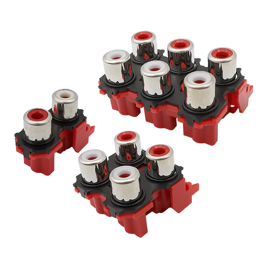 

5 шт. 2/4/6 отверстий RCA Женский разъем аудио-видео разъем AV входной интерфейс сигнала красный PCB Запчасти