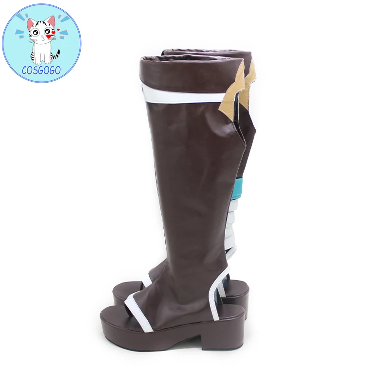 Обувь для косплея Game Genshin Impact Gorou аниме проект ботинки из искусственной кожи