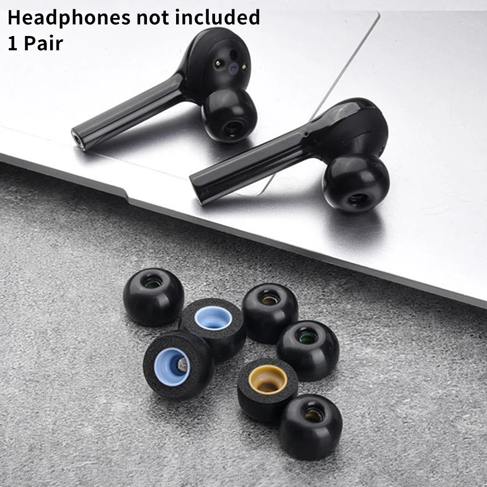1 Pair Noise Isolation Elastic Universal Ear Tips Replacement Parts Memory Foam Anti Slip Washable Removable For Jabra Elite 65t |
