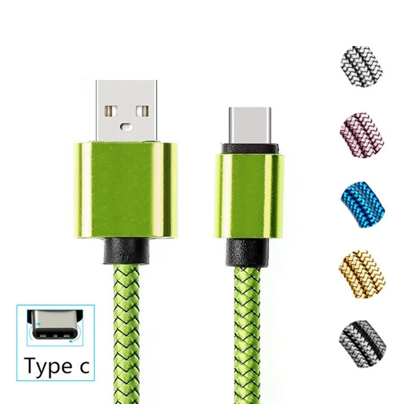 Металлический и нейлоновый USB кабель type C для быстрой зарядки huawei Y3 Y5 Y6 Y7 Y9 Pro 2018 2019