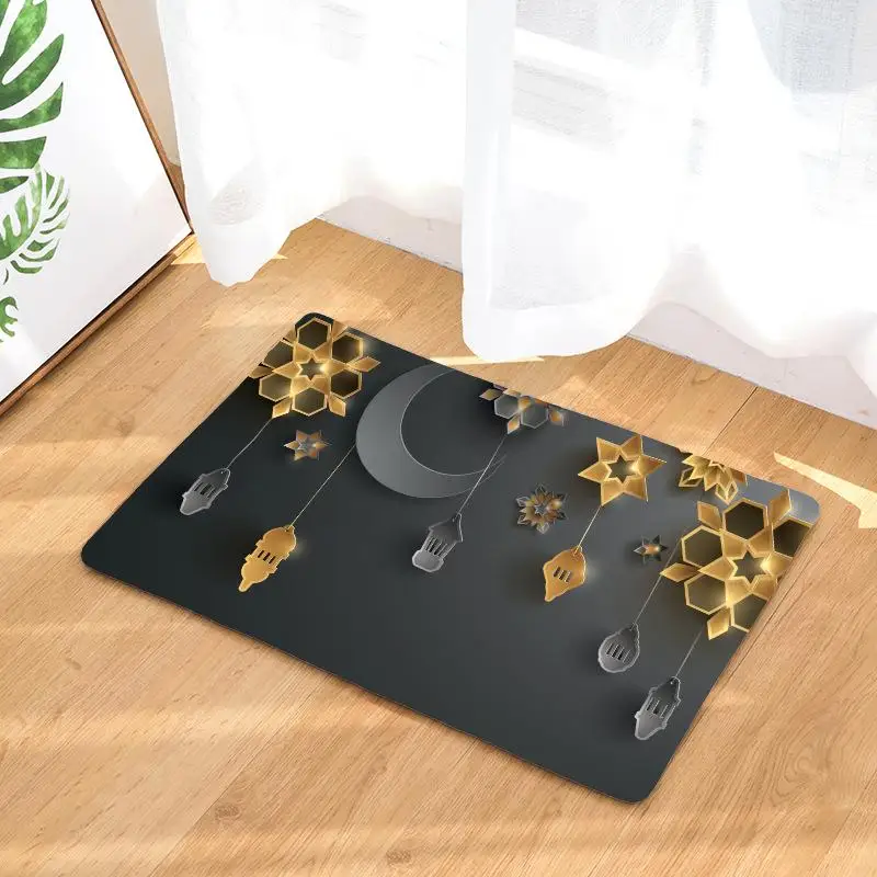 Винтажный коврик для ванной в стиле бохо пола полиэстер влагопоглощающий