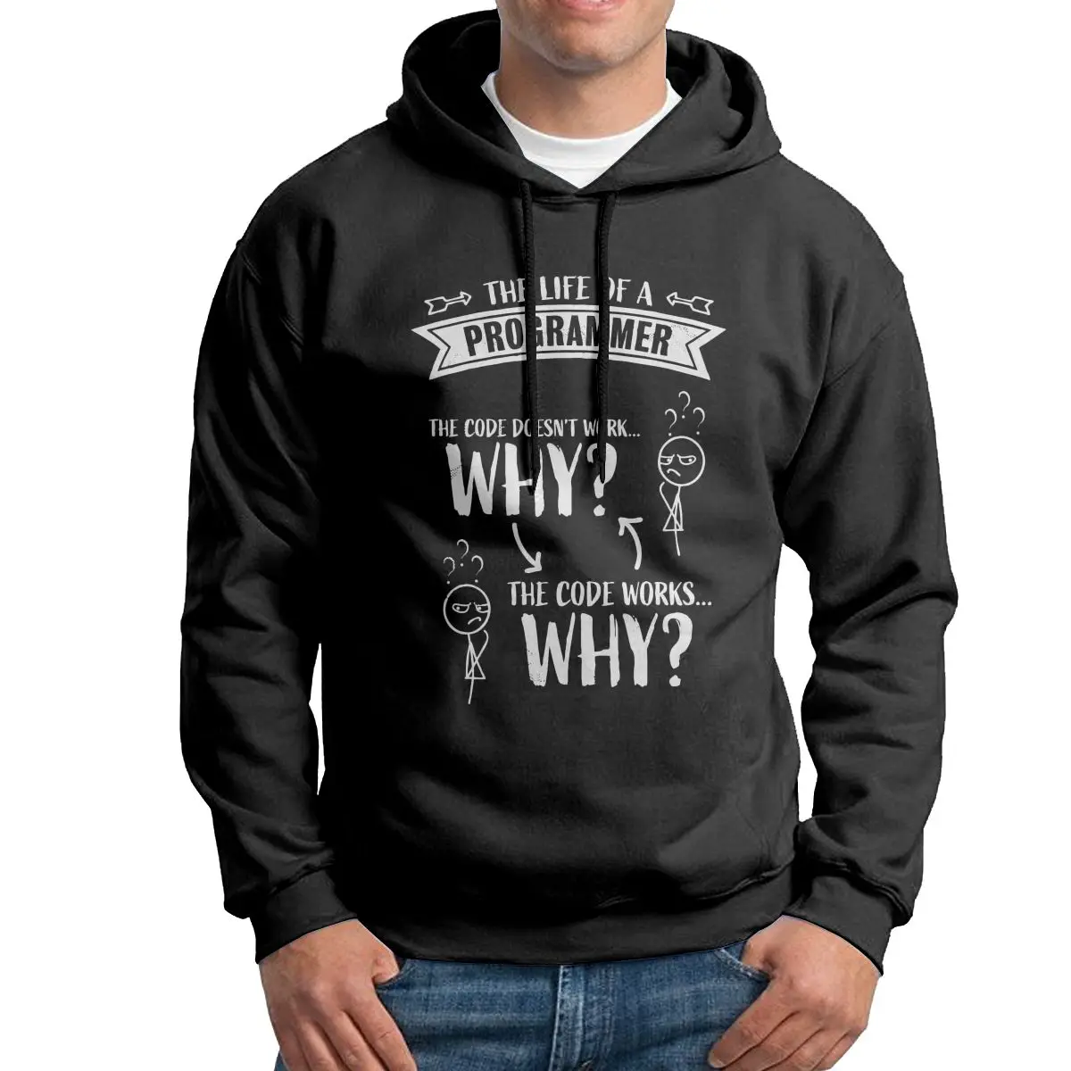 

Забавный кодирующий подарок для программирующих устройств, код работает, почему мужские толстовки с капюшоном, хлопковые забавные толстов...