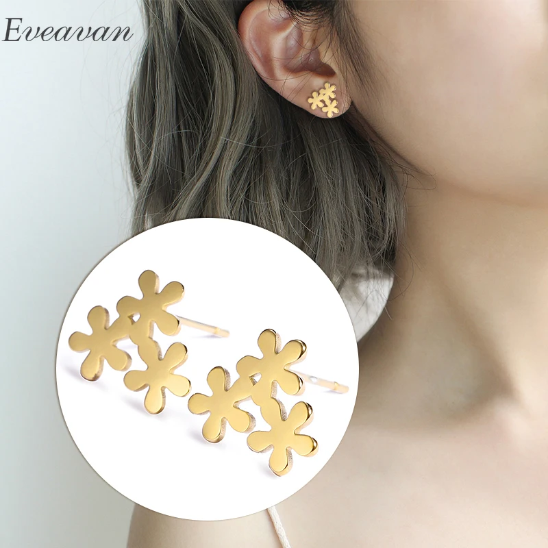 

EUEAVAN 10pairs New Fashion Sakura Earrings for Women Stainless Steel Animal Plant Natural Stud Earrings Wholesale