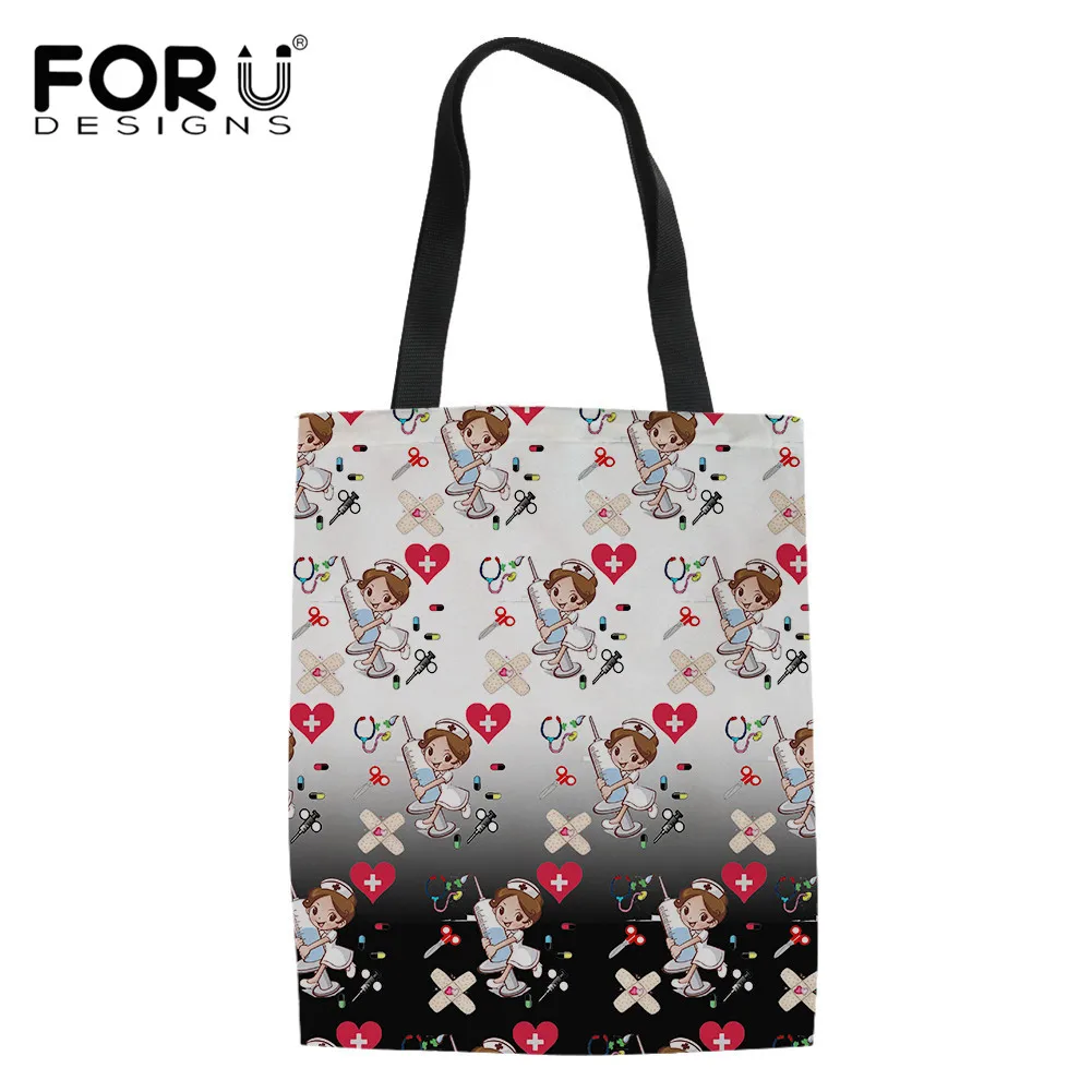 

FORUDESIGNS Hospital Health Premium Sketch Physio Women Casual Leisure Canvas Tote Bag Reusable Eco Shopping Bags Bolsos Mujer