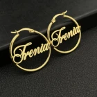 серьги сережки сережки необычные серьги 2021 тренд серьги кольца Индивидуальные именные серьги для детей из нержавеющей стали, большие женские индивидуальные модные ювелирные изделия, подарок для маленьких девочек