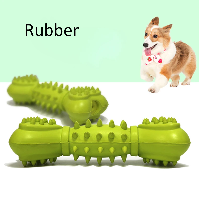 

Dog Playing Toy Non-toxic Rubber With Thorns Bone Shape BB Sound Pet Dog Chew Toys Cleaning Tooth Interaction Dog Supplies