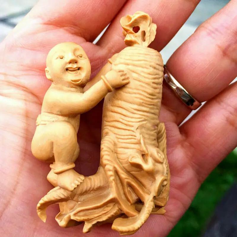 CC006-7 5*6*4 5 см резные резьба из самшита фигурка-Милая для младенцев-мальчиков