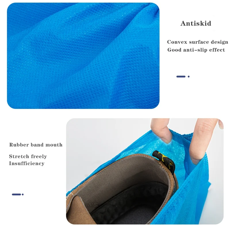 100 штук/упак. одноразовые чехлы для обуви пластиковые толстые улицы дождливого