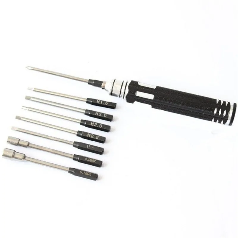 

8 In 1 Hexagon Screwdriver Set For RC Car Drone Plane Hex Socket Hexagon H1.5 H2.0 H2.5 H3.0 H5.0 Screwdriver Hobby Tools Kit