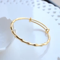 18k copper gold plated frosted adjustable bracelet ring sand gold bamboo section simple color protection for diy necklaces ear