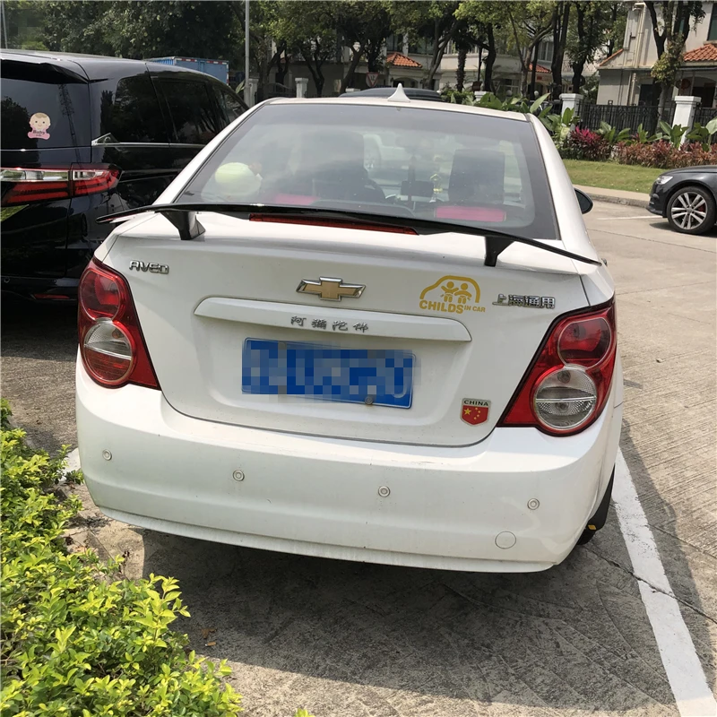 Для Chevrolet Aveo спойлер 2011 2018 TF ABS пластик Материал заднее крыло автомобиля Цвет