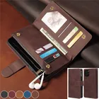 Роскошный кожаный чехол-кошелек с откидной крышкой для iPhone 12 Mini 11 Pro XS Max XR X, кошелек на молнии, чехол для карт для iPhone SE 2020 6 7 8 Plus Etui