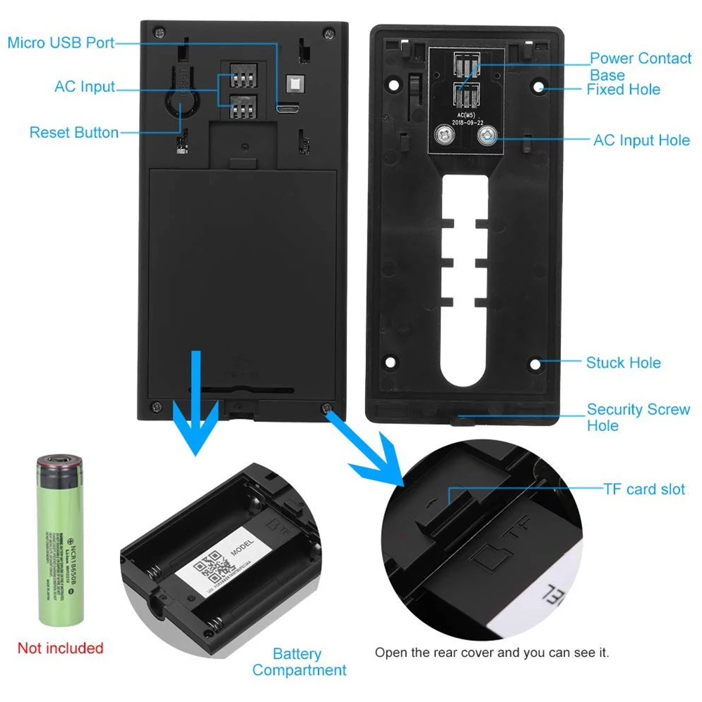 HONTUSEC 2MP видео дверной звонок беспроводной камера HD WiFi безопасности в реальном