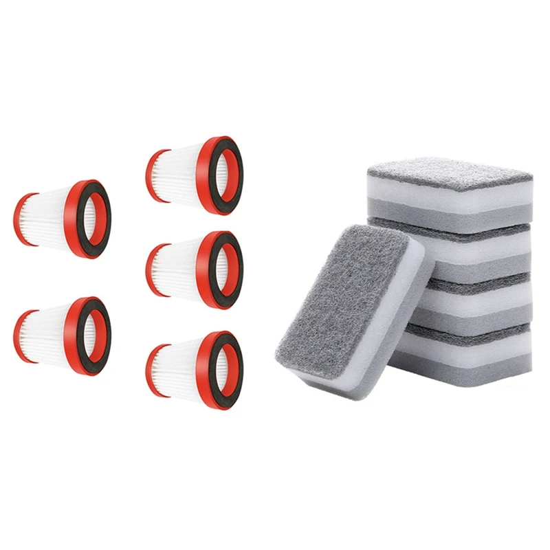 

5Pcs Filter For Xiaomi Deerma VC01 Handheld Filter With Washing Sponge Kitchen Pot Pan Scouring Pad Cleaning Cloth