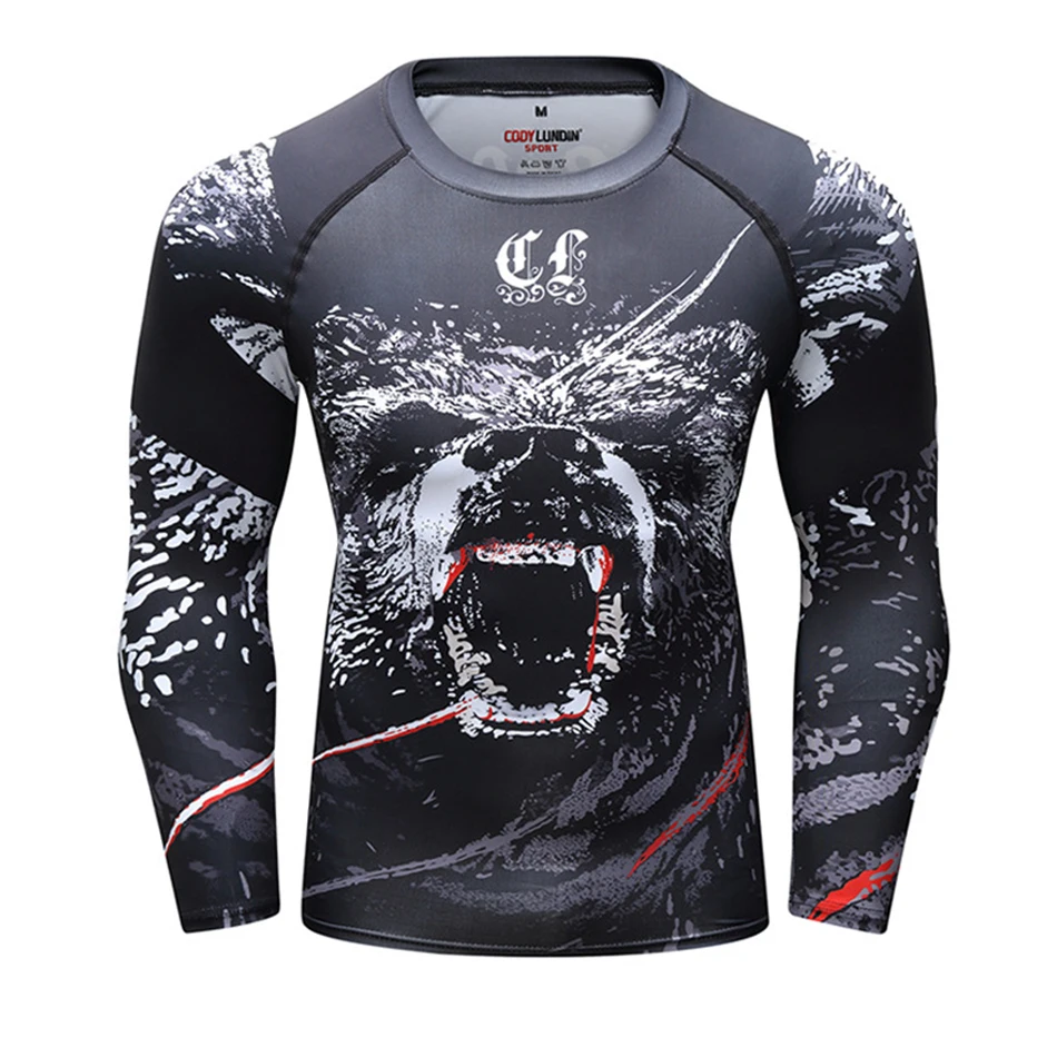 Mma Футболка мужская Рашгард джиу джитсу футболка с длинным рукавом Bjj GI Muay Thai футболки фитнес боксерские майки Рашгард Mma Clothig