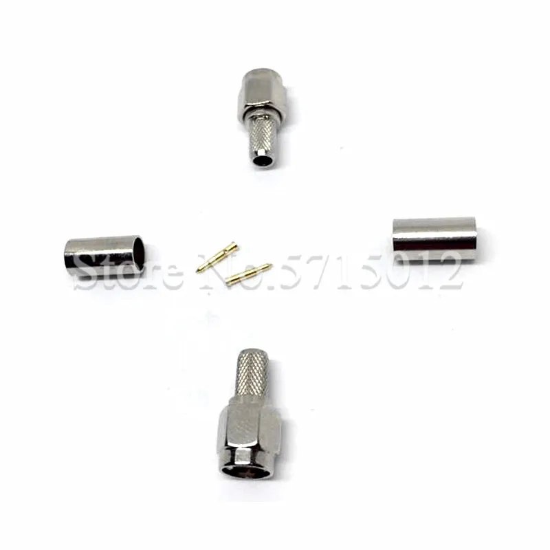 

5pcs Antenna Terminal SMAJ-3 RF Coaxial Connector SMA Male Internal Thread Nickel Plated Brass Connectors For RG58 RG400 Cable