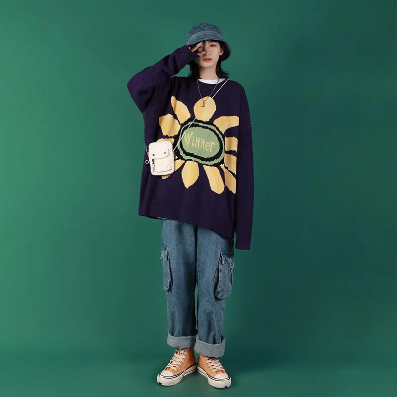 Осенне-зимние свободные свитера для женщин верхняя одежда свитер студентов |