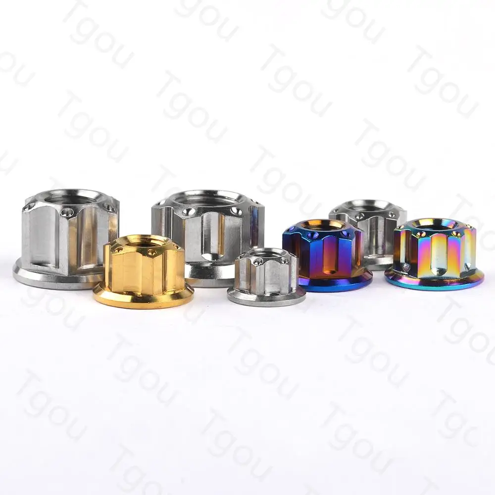 Титановая гайка Tgou M6/M8/M10/M12/M14/M16 фланцевые гайки для мотоцикла велосипеда