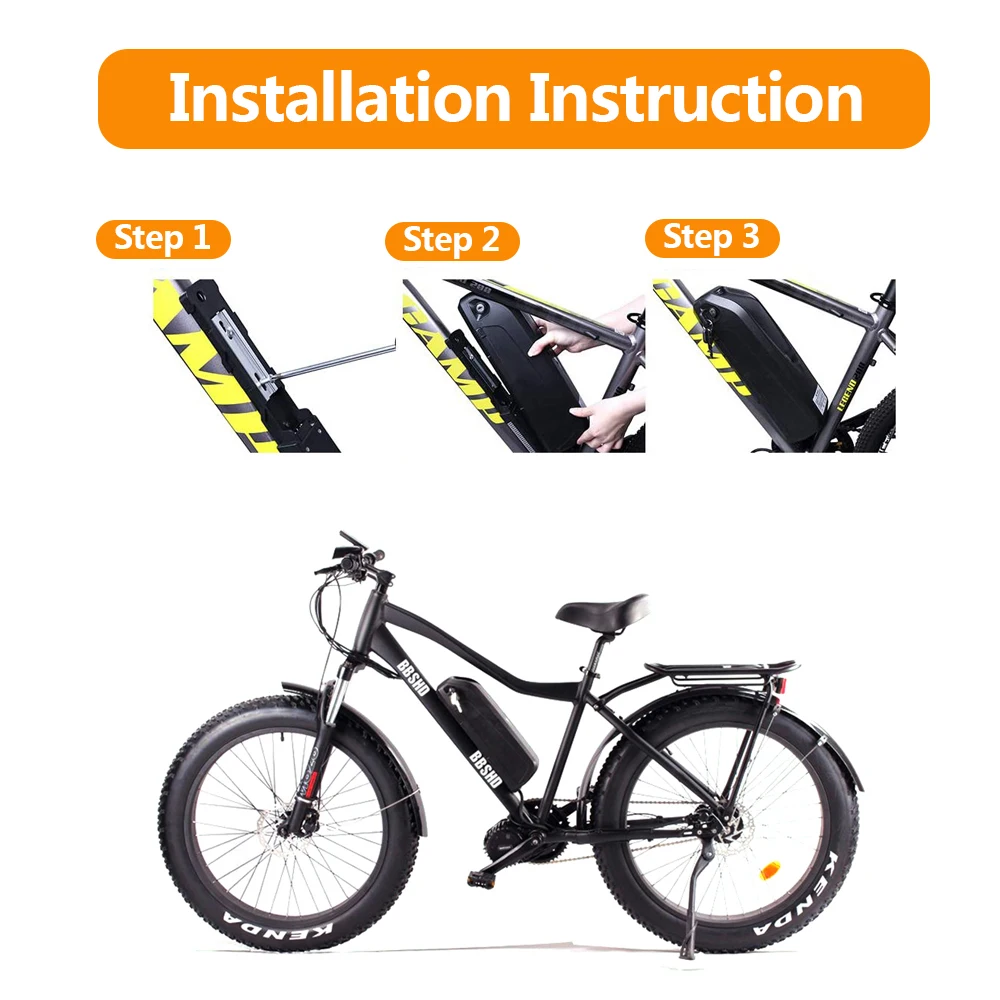 52V 48V батарея 48V17.5Ah 16AH 13AH 20AH Ebike литиевая 1000W BBS02B 750W BBS01B 250W 18650 E Bike|Батарея для