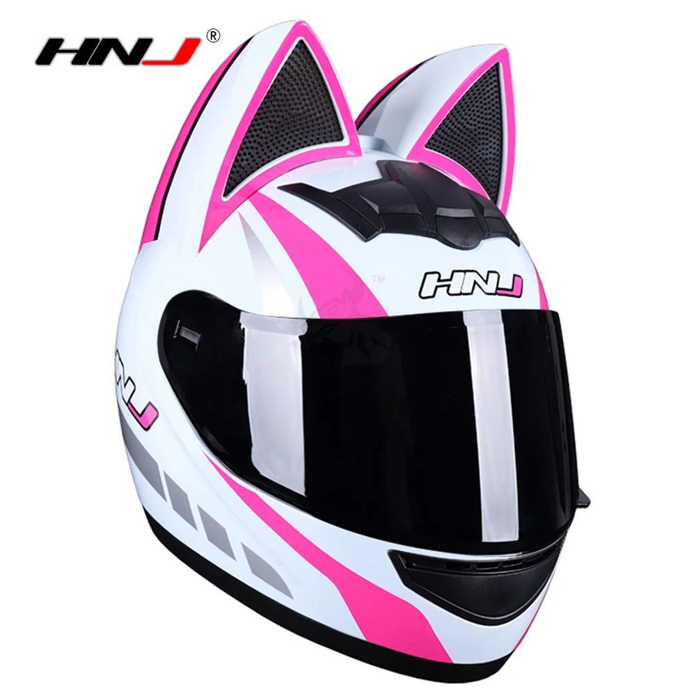 

Motorcycle Helmet Full Face Casco Moto Breathable Motocross Helmet With Removalbe Cat Ears Streamlined Helmet For Woman Man