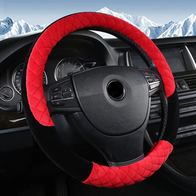 Крышка рулевого колеса автомобиля мода мягкий теплый плюш охватывает