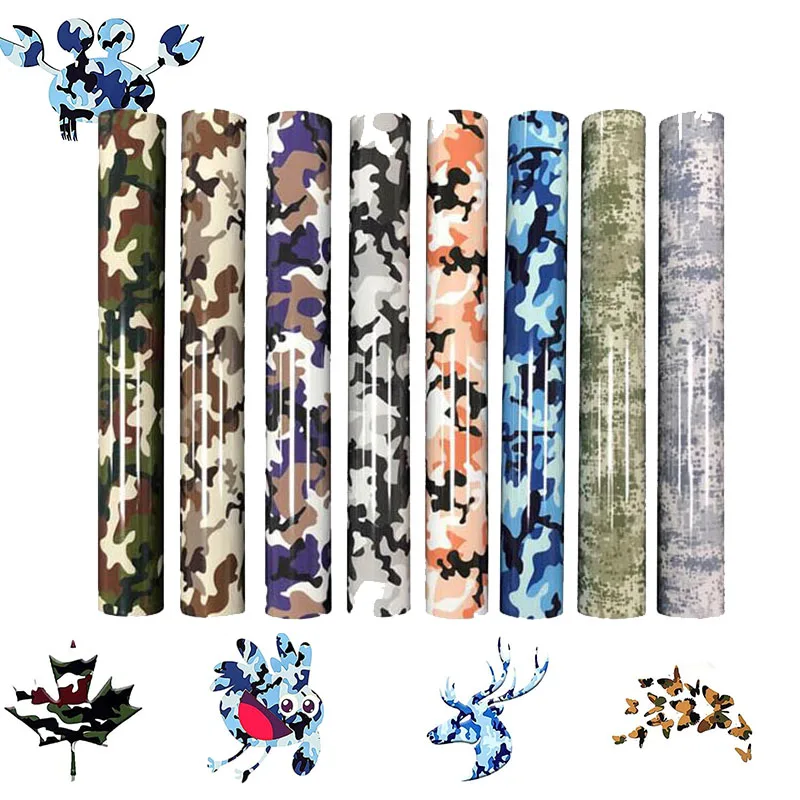 Передачу тепла винил ПУ HTV железо на с камуфляжным узором для футболок