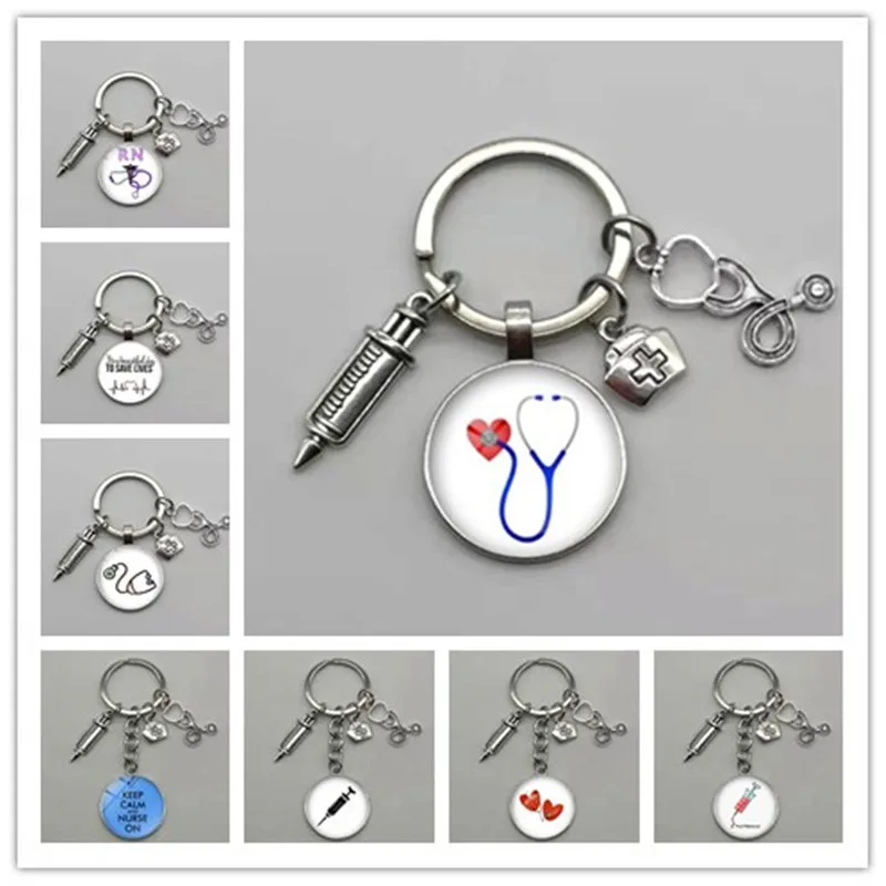 Новинка модный докторский медсестринский стеклянный стетоскоп брелок из сплава